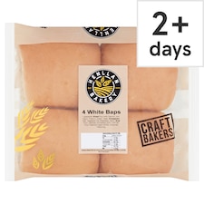 Henllan Bakery White Baps 4 Pack