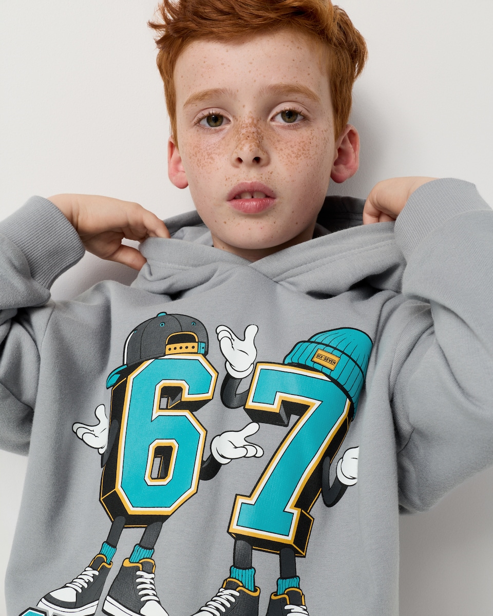 image 1 of F&F Boys Cotton Rich 67 Hoodie in Grey