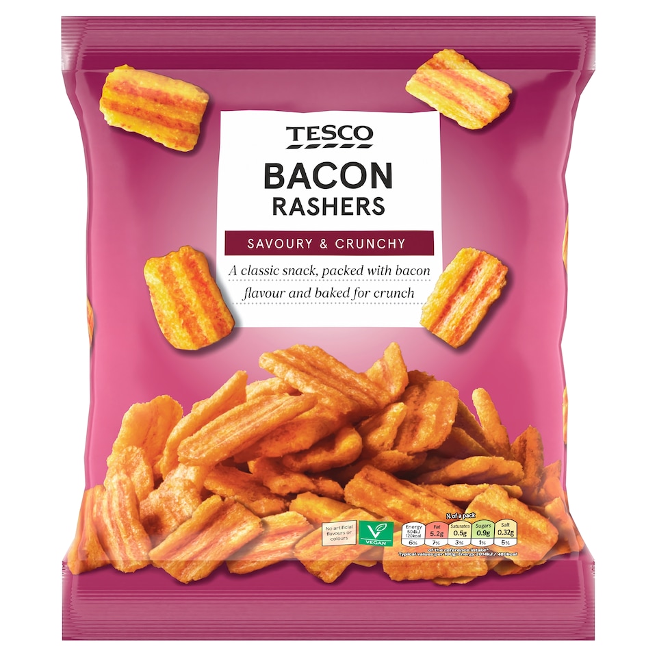 Tesco Bacon Rashers Snacks 150G