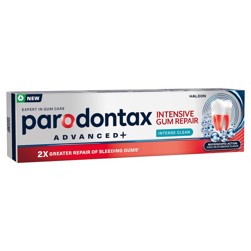Obrázek 1 pro produkt Parodontax Advanced+ Intensive Gum Repair Intense Clean zubní pasta s fluoridem 75ml