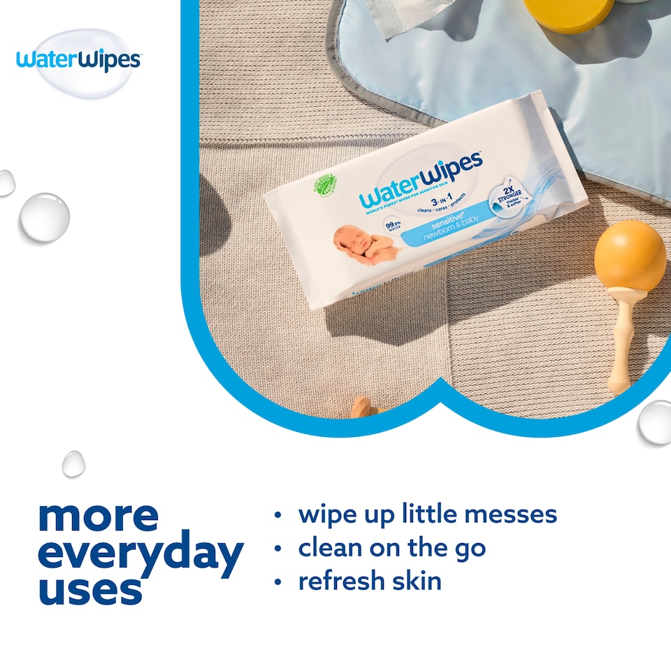 image 1 of WaterWipes Newborn Baby Wipes 3pk (60 Wipes)