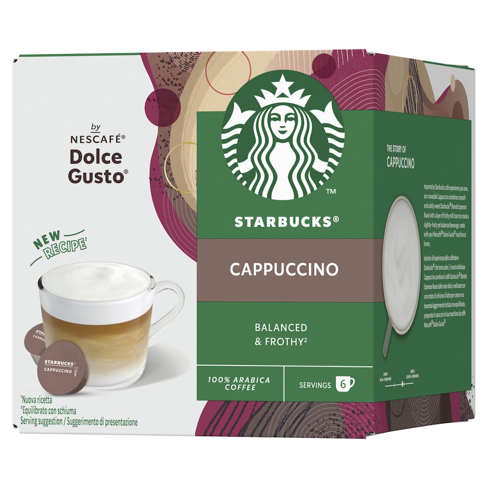 image 1 of Nescafe Dolce Gusto Starbucks Cappuccino 12 Capsules 120G