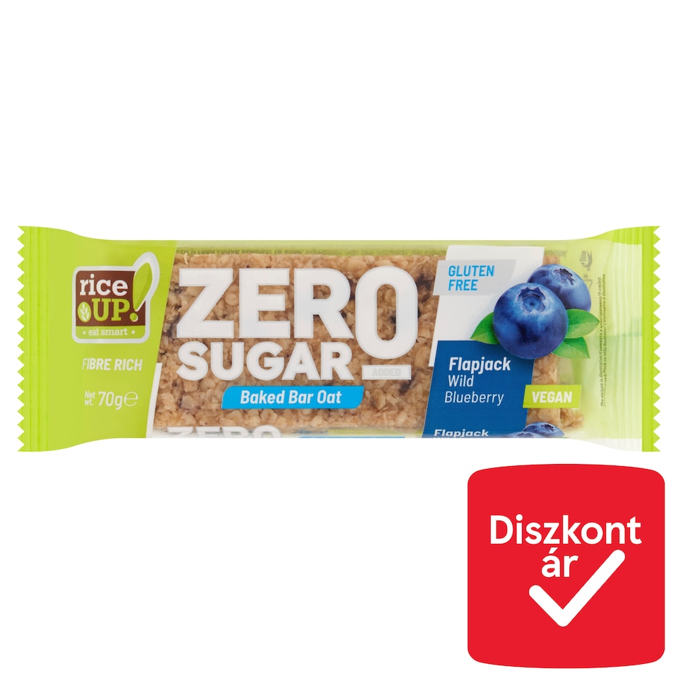 image 1 of RiceUp! Zero Sugar Flapjack Wild Blueberry Baked Oat Bar 70 g