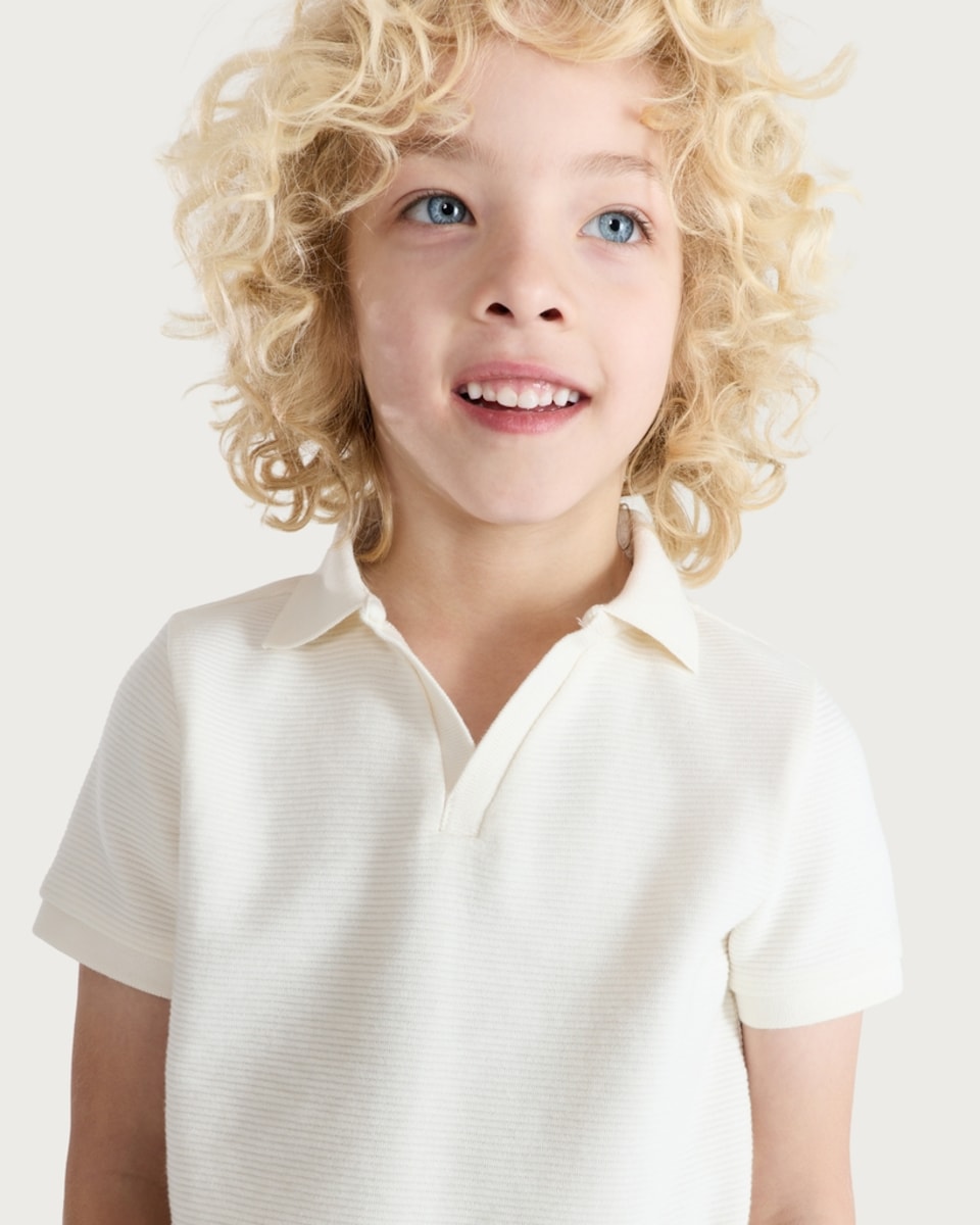 image 1 of F&F Boys 2-Piece Cotton Rich Polo Shirt and Shorts Set in Cream