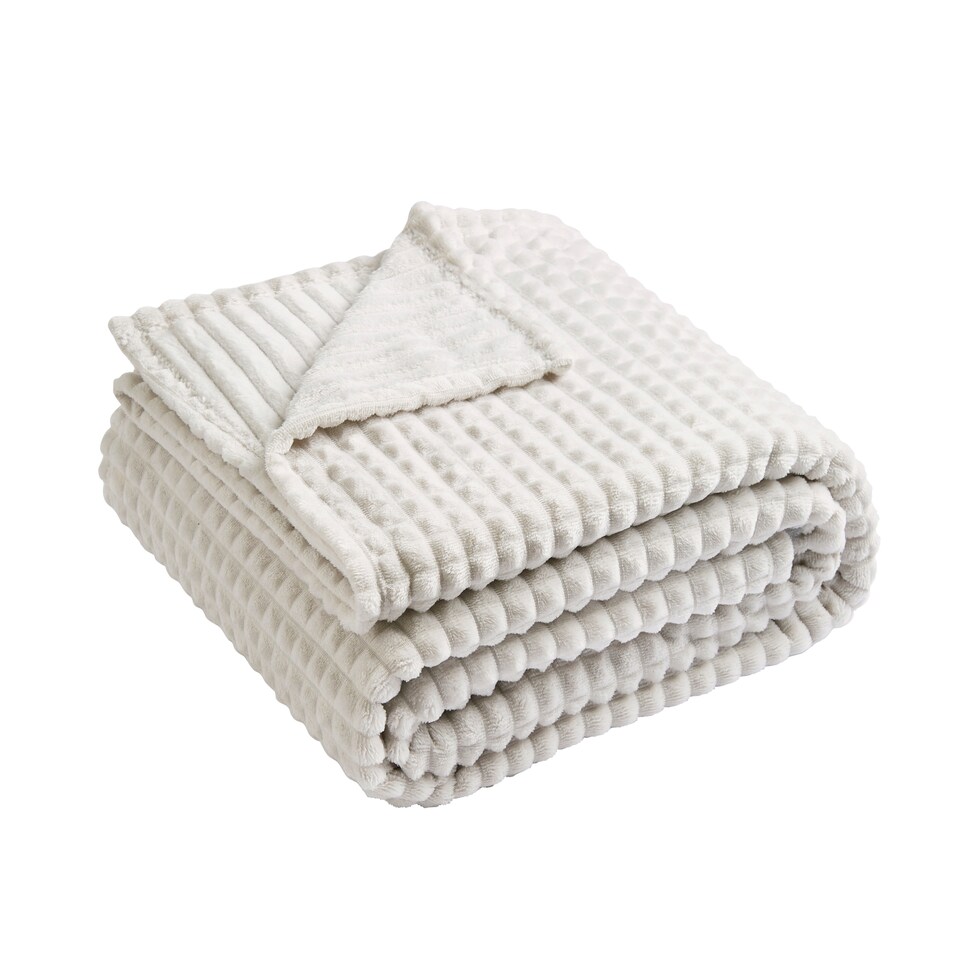 image 1 of Silentnight Grey 3D Grid Fleece Throw