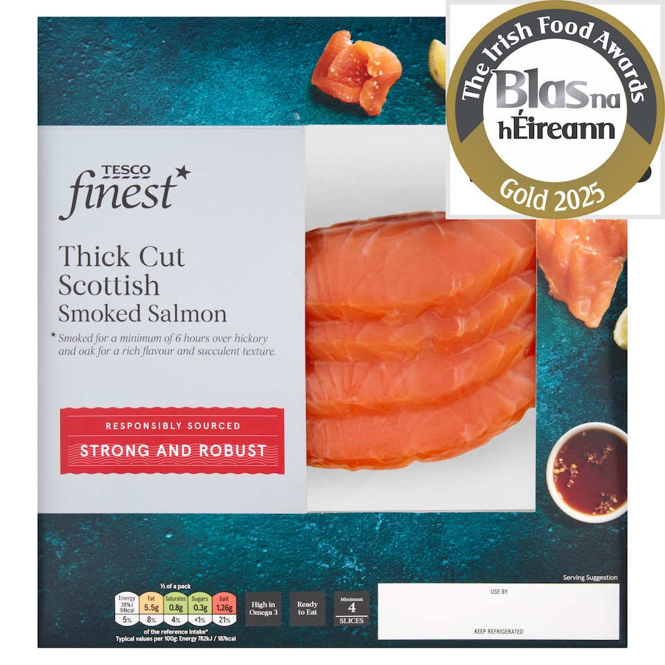 Tesco Finest Thick Cut Scottish Smoked Salmon 100g
