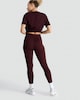 image 3 of F&F Medium Warmth Faux Fur Lined Leggings in Burgundy