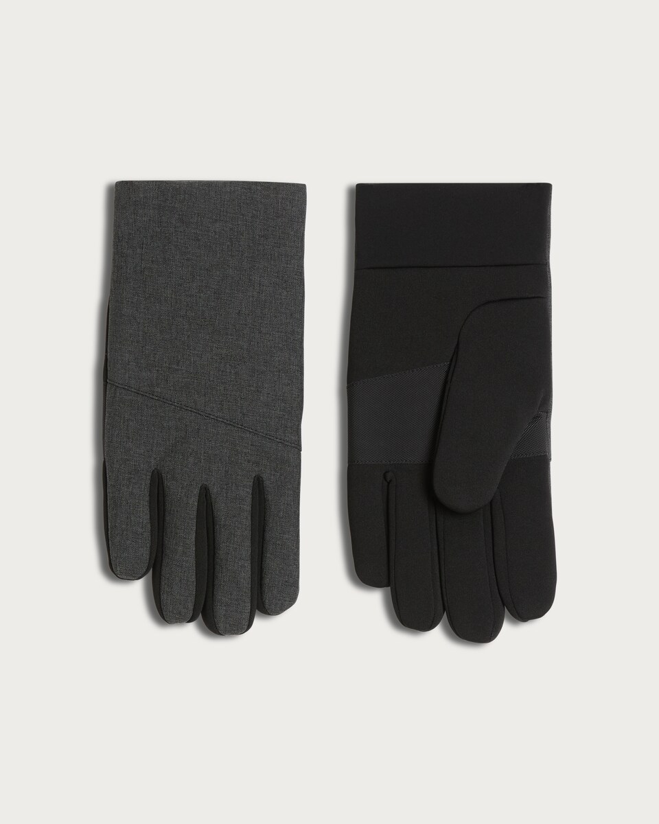 image 1 of F&F Two Tone Panelled Gloves in Grey