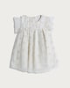 image 1 of F&F Baby Bow Print Frill Sleeve Dress in White