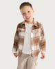 image 2 of F&F Boys Check Print Pocket Front Shacket in Brown
