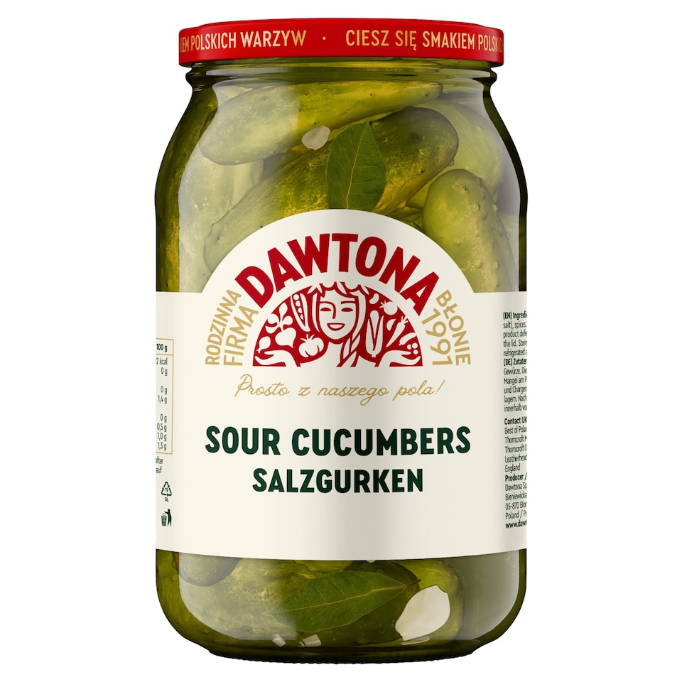 Dawtona Ogorki Kwaszone 900G