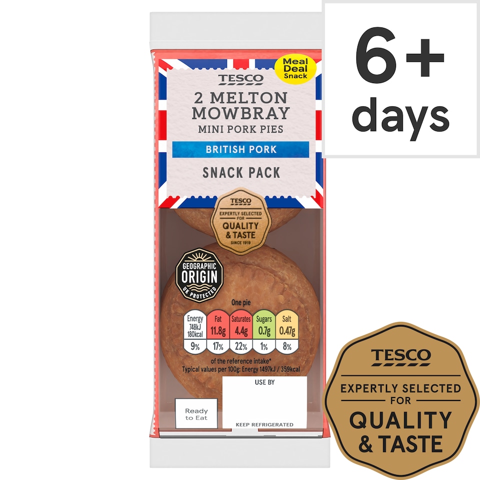 Tesco 2 Mini Melton Mowbray Pork Pies 100G