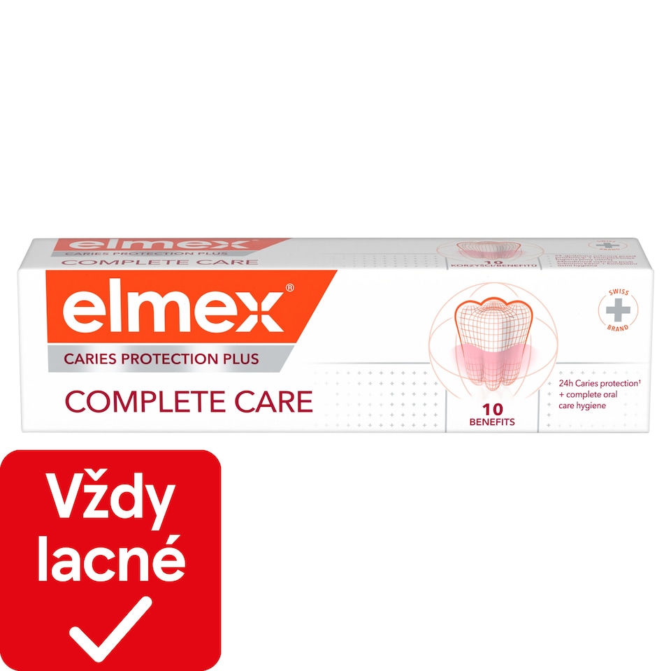 obrázok 1 z elmex® Caries Protection Plus Complete Care zubná pasta na kompletnú starostlivosť 75 ml