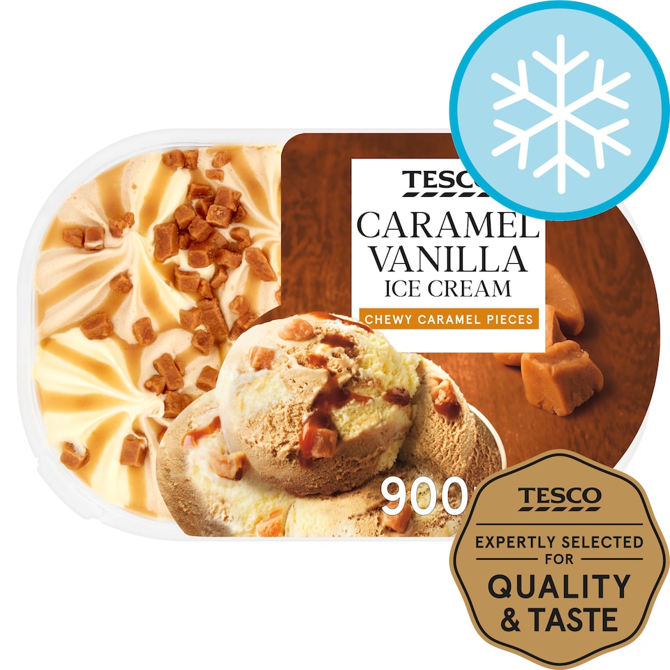 image 1 of Tesco Caramel Vanilla Ice Cream 900Ml