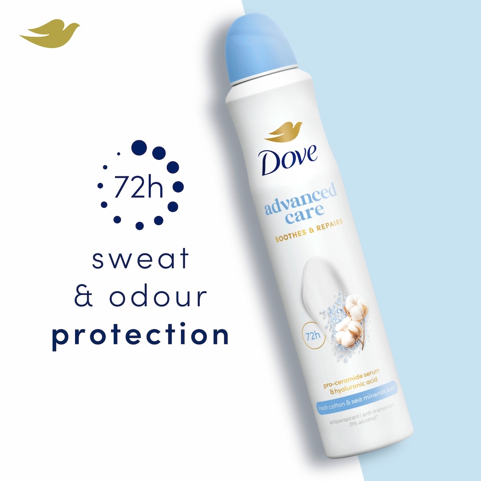 image 1 of Dove Women Cotton & Sea Minerals 72h Advanced Antiperspirant Deodorant 200ml