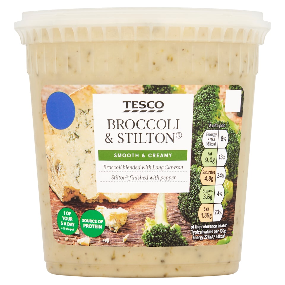 Tesco Broccoli & Stilton Soup 600G