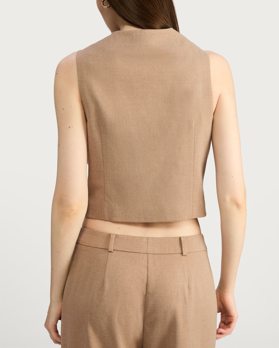 image 1 of F&F Double Breasted V Neck Waistcoat in Brown
