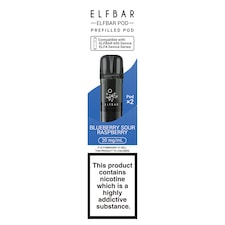 Elf Bar 600 Refillable Pod Blueberry Sour Raspberry 20mg/ml 2 x 2ml