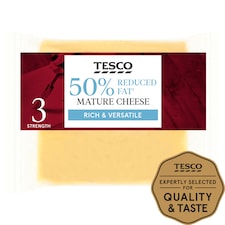 Tesco 50% Reduced Fat Mature Cheese 220G