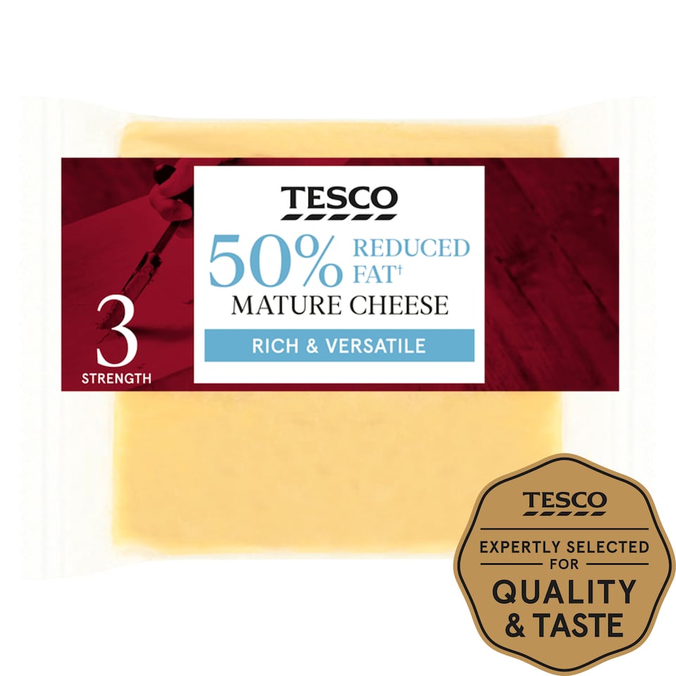 Tesco 50% Reduced Fat Mature Cheese 220G