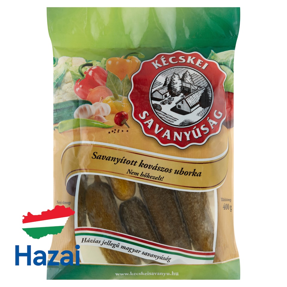 Kécskei Savanyúság savanyított kovászos uborka 650 g
