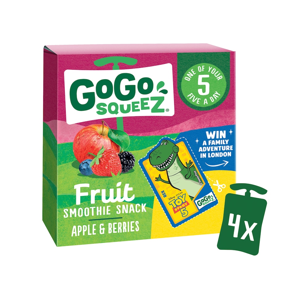 image 1 of GoGo squeeZ Fruit Smoothie Snack Apple and Berries 4x90g