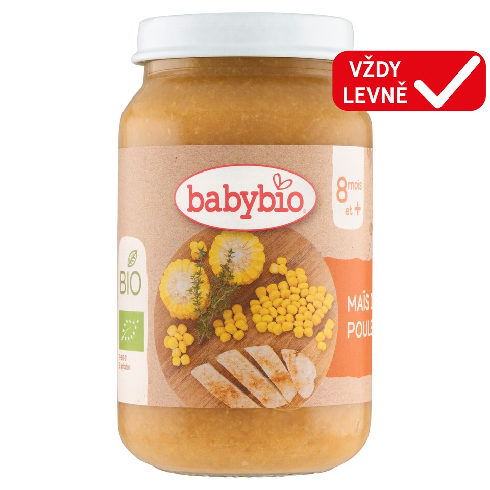 Babybio Bio menu sladká kukuřice s farmářským kuřecím masem 200g