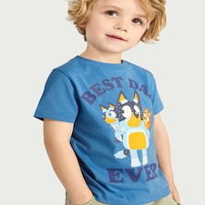 Bluey Pure Cotton Best Dad Ever T-Shirt in Blue