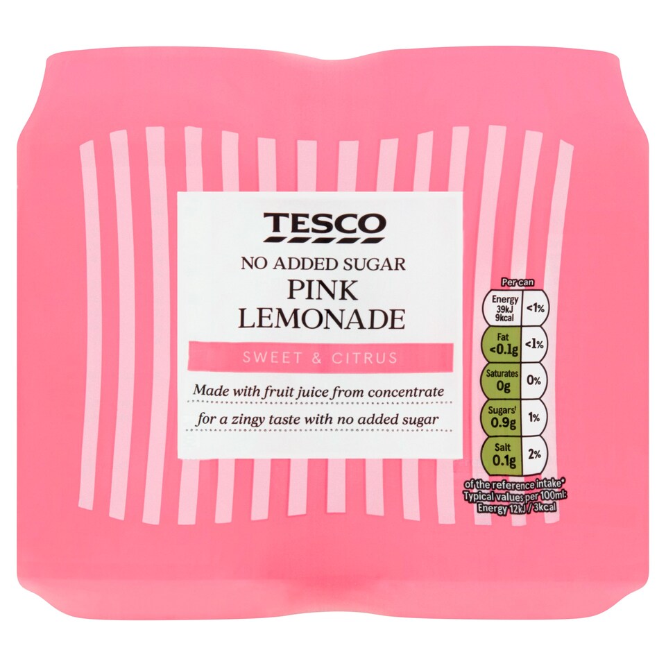Tesco Pink Lemonade 4X330ml Tesco Groceries