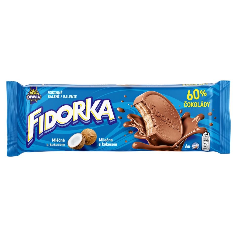 Opavia Fidorka Mléčná s kokosem, modrá 180g