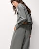 image 4 of F&F Pinstripe Pleated Wide Leg Co-ord Trousers in Grey
