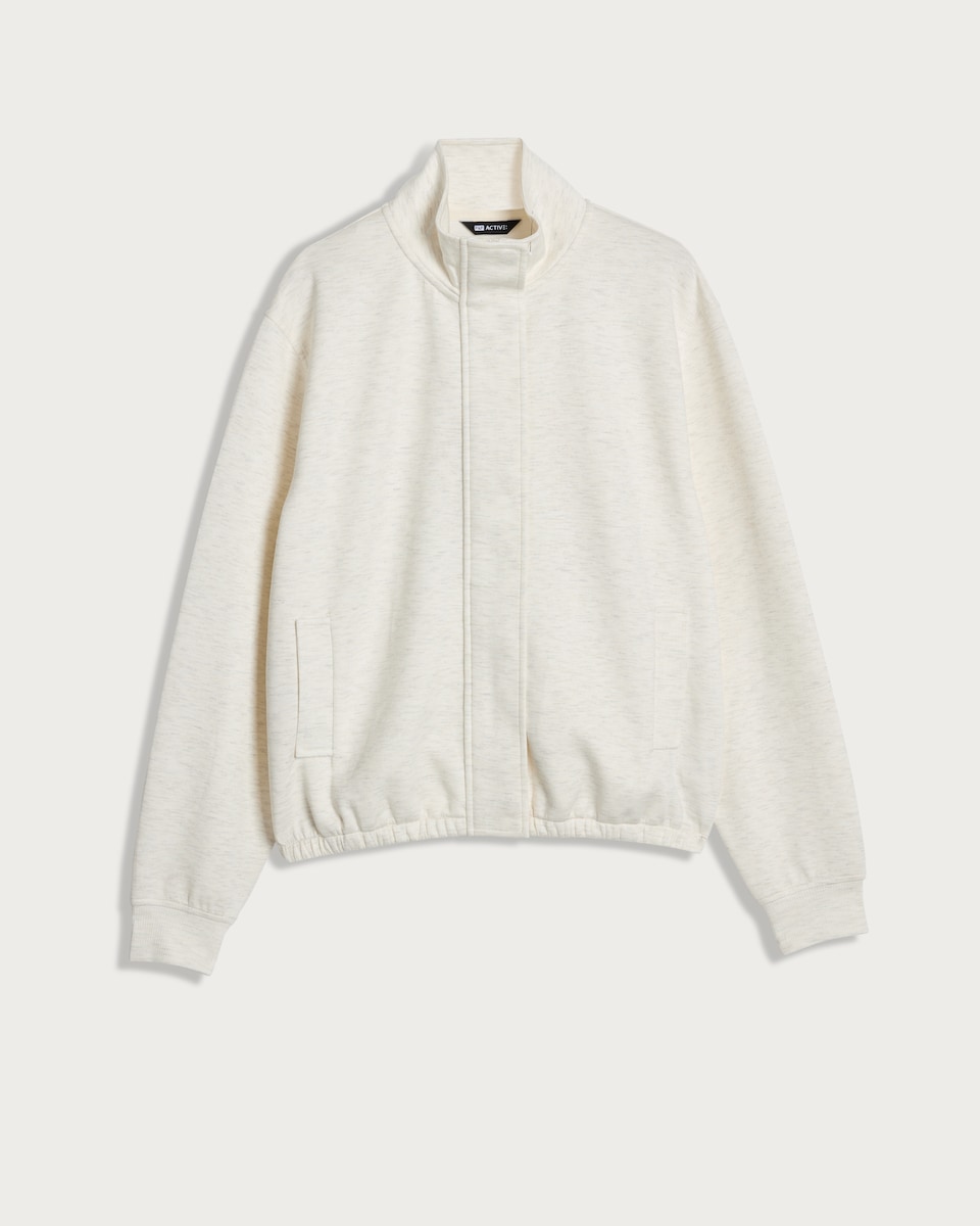 F&F Active High Neck Jacket in Cream