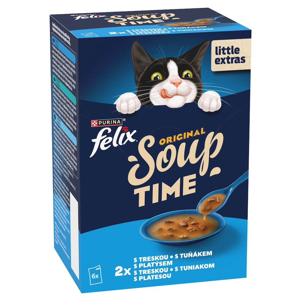 obrázok 1 z Felix Soup polievky pre mačky treska, tuniak, platesa 6 x 48 g