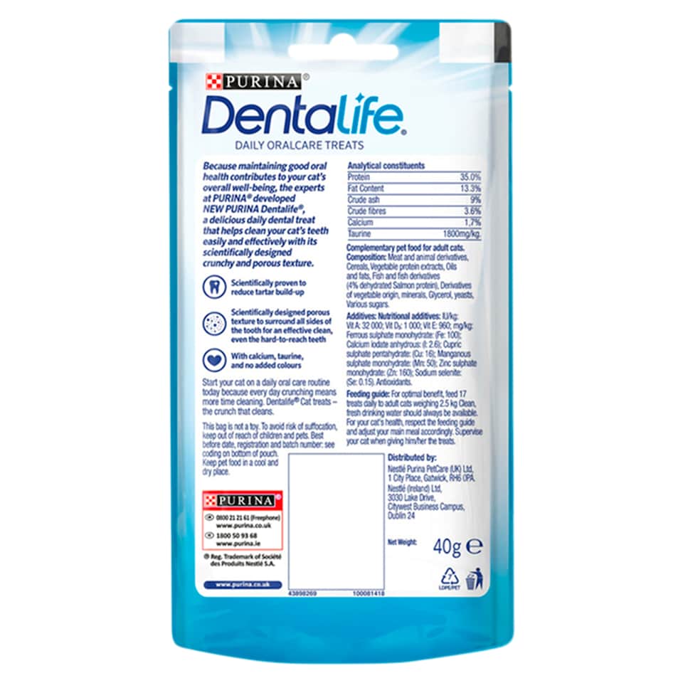 image 1 of Purina Dentalife Cat Dental Chew Salmon 40G