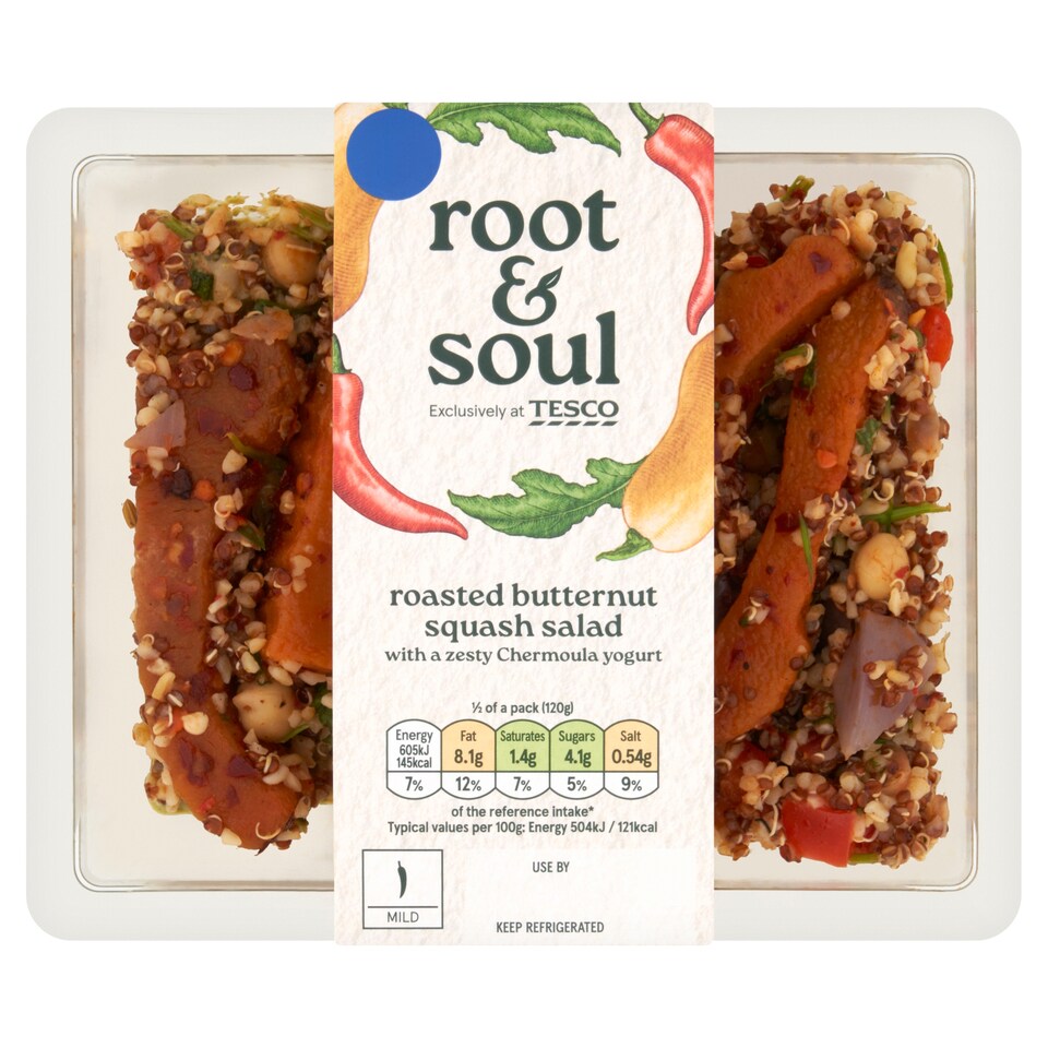 Root & Soul Roasted butternut squash salad with a zesty Chermoula yogurt 240g