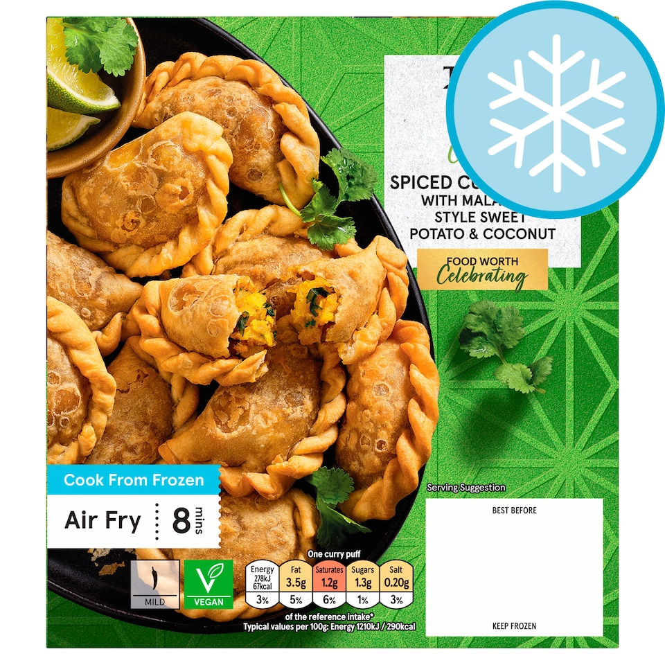 Tesco 10 Crispy Spiced Curry Puffs 250g