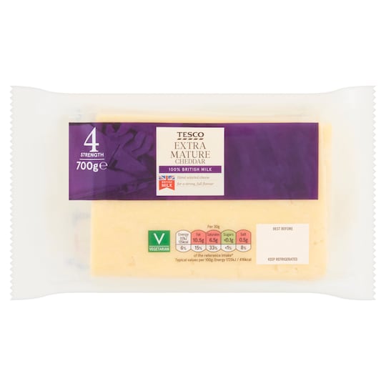 Tesco Extra Mature Cheddar 700G Tesco Groceries