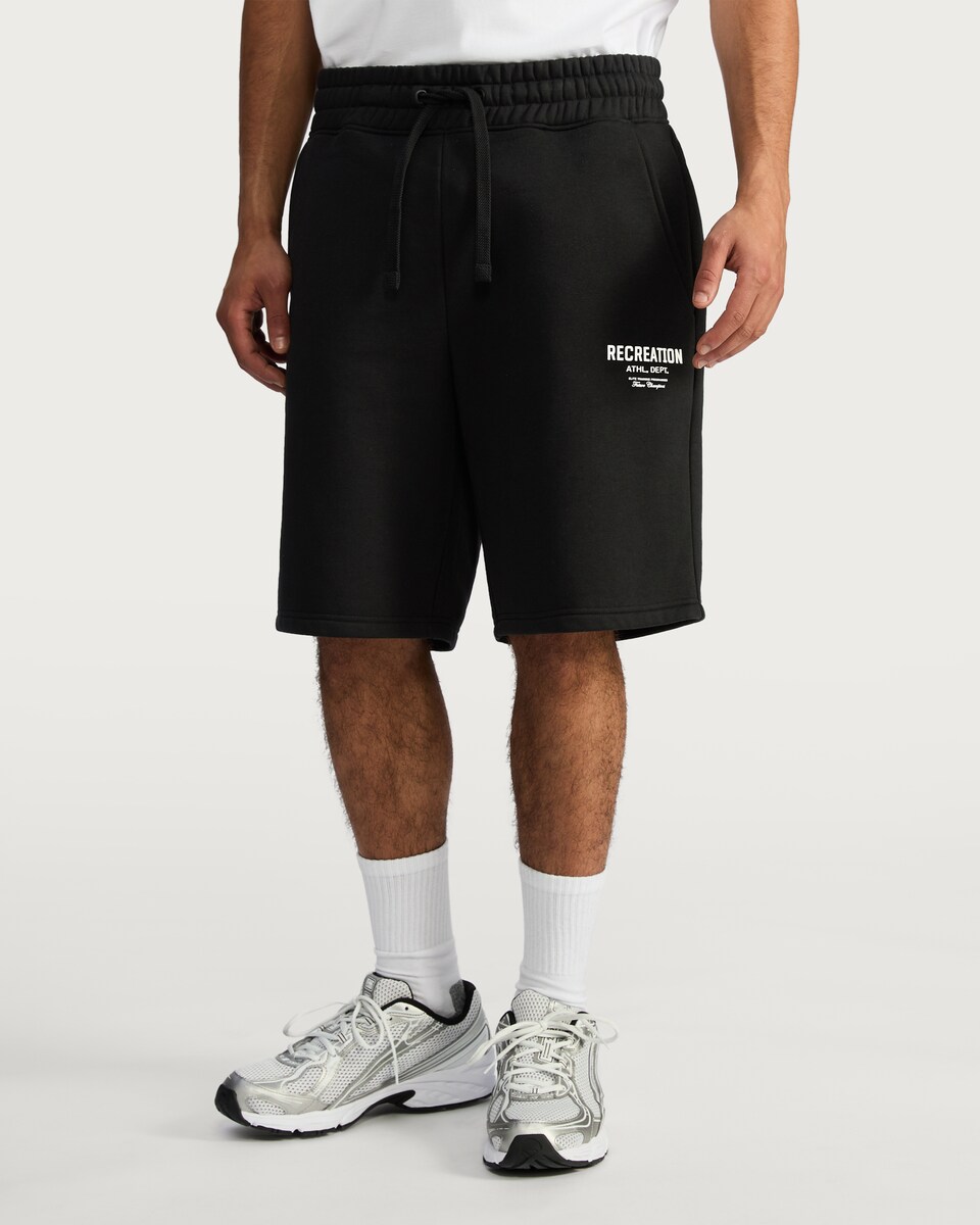 image 1 of F&F Cotton Rich Recreation Athl. Dept. Shorts in Black