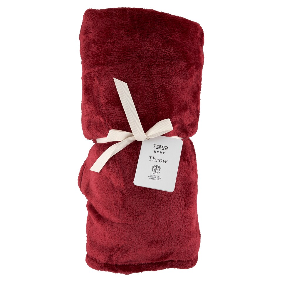 Tesco Home Super Soft Burgundy Throw 120 cm x 150 cm