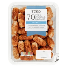 Tesco 70 Pork Cocktail Sausages 595G