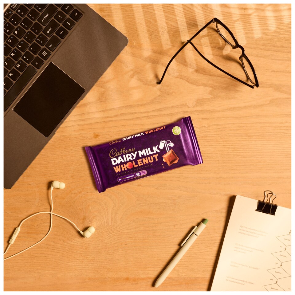 image 1 of Cadbury Dairy Milk Wholenut Chocolate Bar 120g