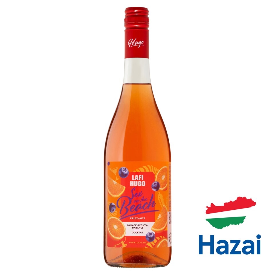 Lafi Hugo Sex on the Beach barack-áfonya-narancs ízű, szénsavas, boralapú koktél 7% 0,75 l  1. kép