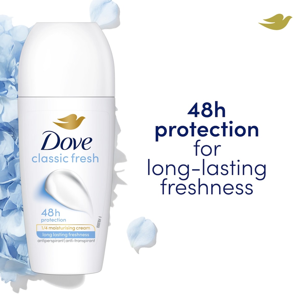 image 1 of Dove 48h Classic Antiperspirant Deodorant Roll On 50ml