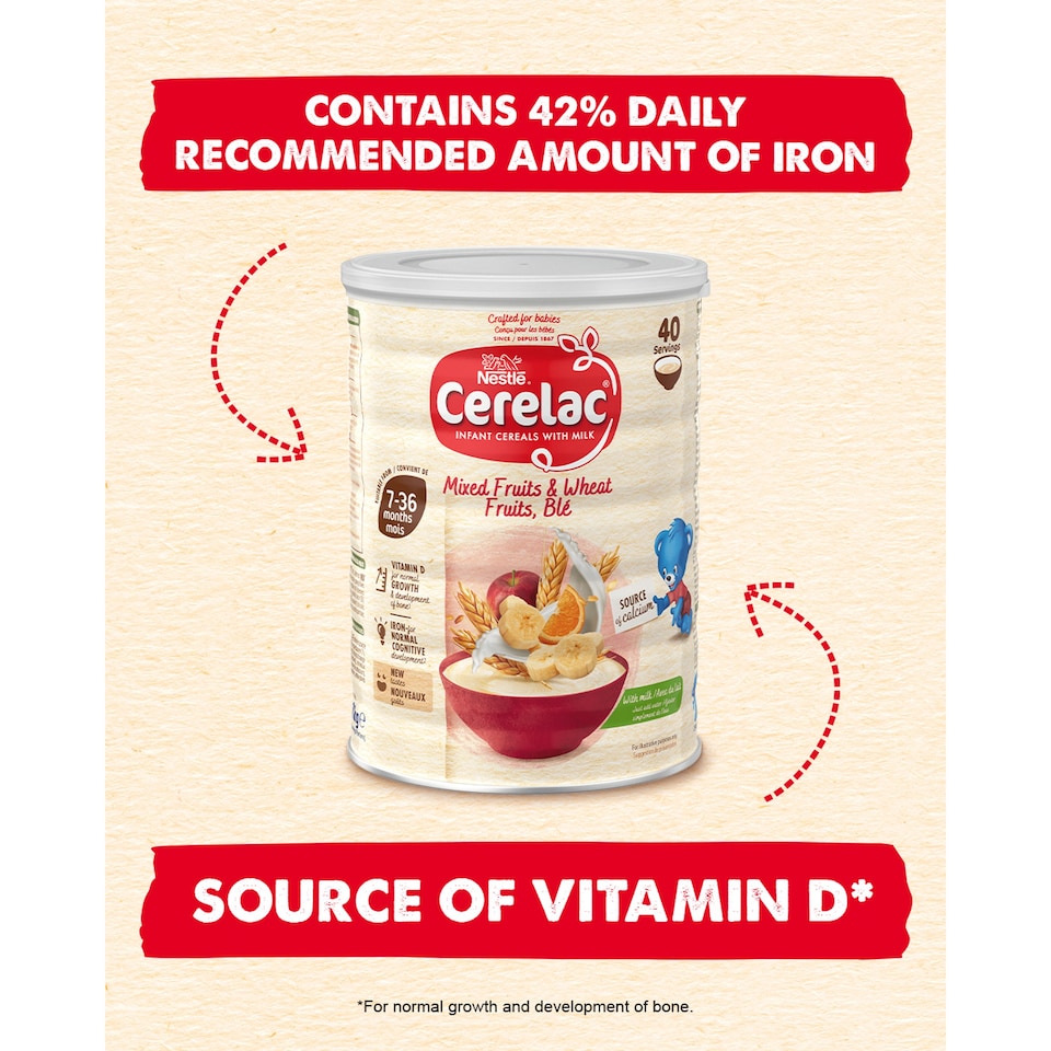 image 1 of Cerelac Infant Cereals With Milk Mixed Fruits & Wheat 7+ Months 1kg