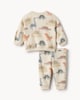 image 2 of F&F Baby 2-Piece Cotton Rich Dinosaur Print Sweatshirt and Joggers Set in Neutral