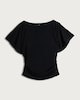 image 4 of F&F Draped Flutter Sleeve Top in Black
