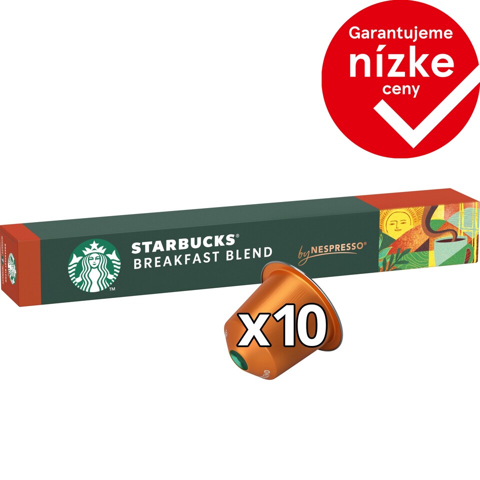 obrázok 1 z STARBUCKS Breakfast Blend by NESPRESSO Medium Roast Kávové kapsuly, 10 kapsúl v balení, 56 g