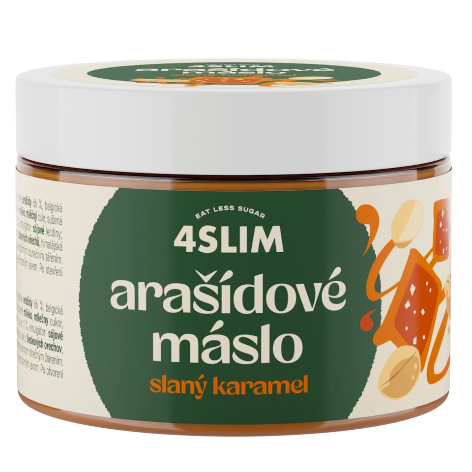 4Slim Arašídové máslo slaný karamel 500g
