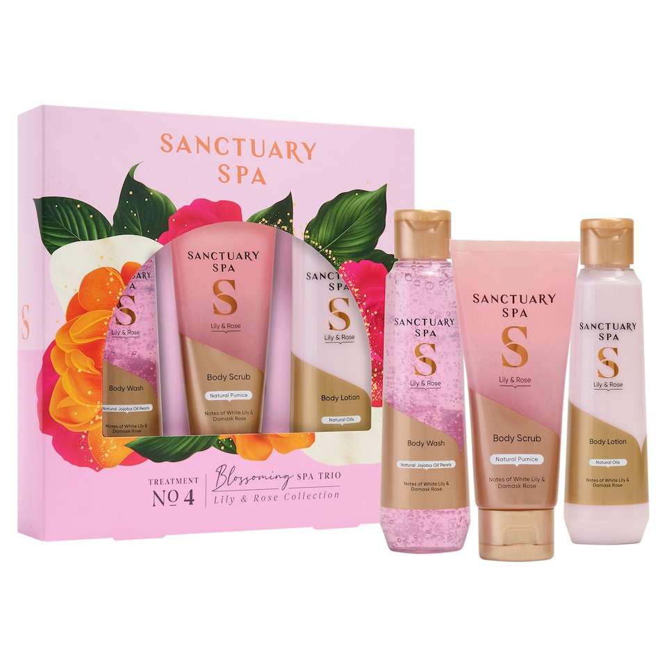 image 1 of Sanctuary Spa Lily & Rose Blossoming Spa Trio Gift Set