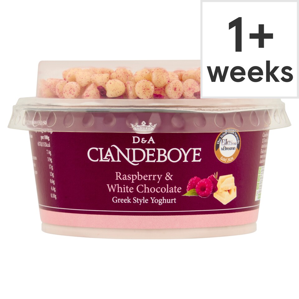 Clandeboye Greek Style Yoghurt - Raspberry & White Chocolate 150g